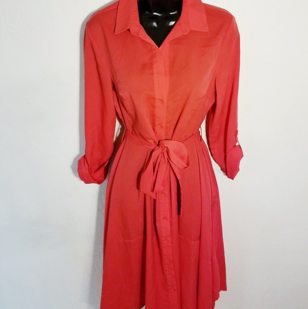 TopShop Red Asymmetrical  Dress